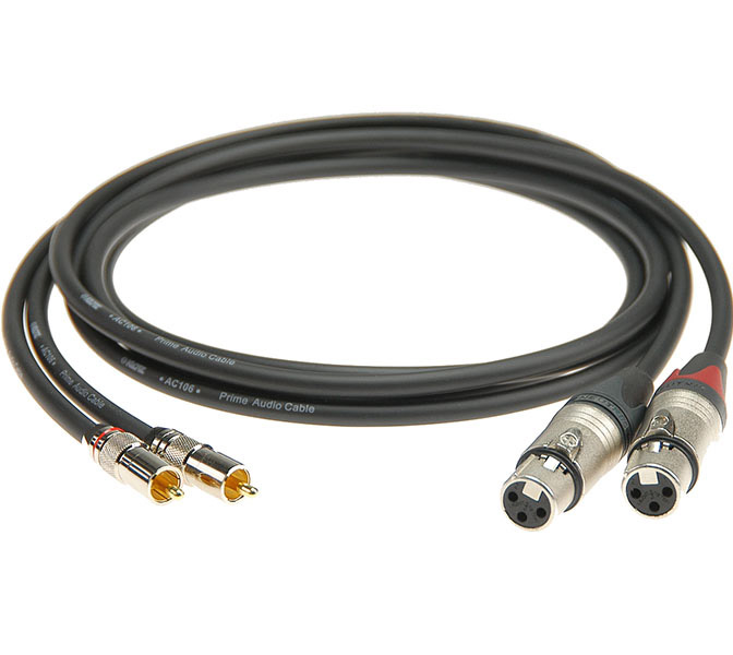 KLOTZ ALPF100 - set 2 profi káblov; 10 m; Cinch - XLR